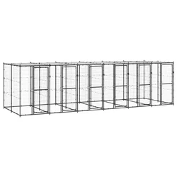 Vanjski kavez za pse s krovom čelični 14,52 m2