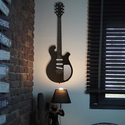 Wallity Zidna dekoracija Electric Guitar-APT220LS, 33x99 cm, 1.5 mm, Crna
