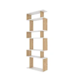 Hanah Home Bates White Oak Polica za knjige (ŠxDxV): 60x19.6x160cm, Belo bež