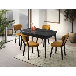 Hanah Home Trpezarijski sto Crea - 2941, 130x75x80 cm, Crni