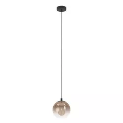 Eglo 901923 - Luster na sajli ARISCANI 1xE27/60W/230V crna/bež/zadimljena