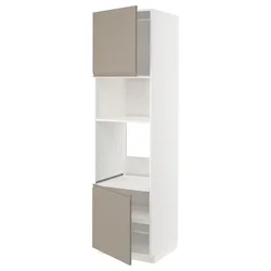 METOD Visoki element za ugradne uređaje, bela/Upplöv tamnobež, mat, 60x60x220 cm