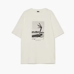 Cropp - Majica s printom - nude