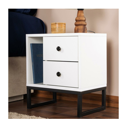 HANAH HOME Noćni stočić Glimmer White Black