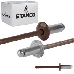 Aluminijaste odprte zakovice 4,8x10 mm RAL 8017