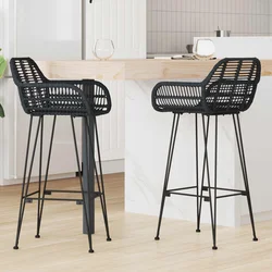 Barski stolac 2 pcs 55 x 52 x 105 cm Ratan i čelik