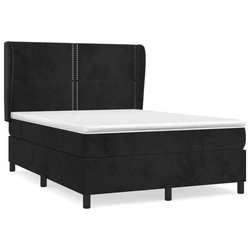 Vidaxl Box spring posteljni z vzmetnico črn 140x190 cm žamet