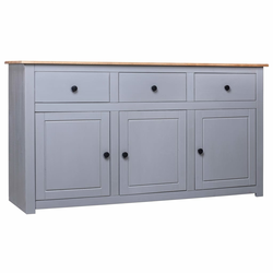 Komoda od masivne borovine siva 135x40x80 cm asortiman Panama