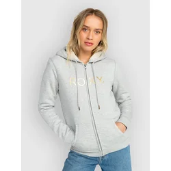 Roxy Itia Sherpa Logo Half-Zip Sweater heritage heather