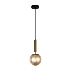 ITALUX PND-2324-1 BRO+AMB - Luster na sajli RAVENA 1xE27/5W/230V mesing