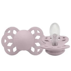 shumee Symmetrinen silikonitutti INFINITY M DUSKY LILAC 6m+, ruokalaput