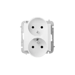 shumee Santra vtičnica 2x2P+Z modularna brez okvirja, vgradna, bela 4143-10