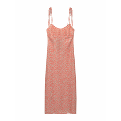 Pull&Bear Poletna obleka  zelena / rdeča / melona / bela