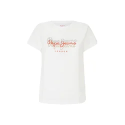 Pepe Jeans Majica GALEY oranžna/srebrna/bela
