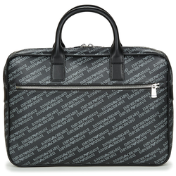 Emporio Armani  Poslovne torbe i aktovke LETTERING ONE ZIP BRIEFCASE  Crna