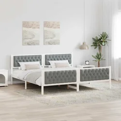 vidaXL Konstrukcija postelje Svetlo siva 200 x 200 cm blago