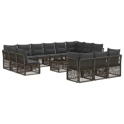 Sjedeća garnitura za vrt 14 pcs Siva poliratan