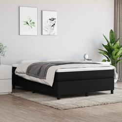shumee Box spring posteljni z vzmetnico črn 140x190 cm blago