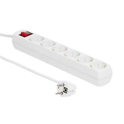 MicroConnect Razdelilnik s stikalom 6 vtičnic, 1,5m bel