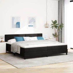 Krevet s opruga kutije s madracem Crna 200 x 200 cm Baršun