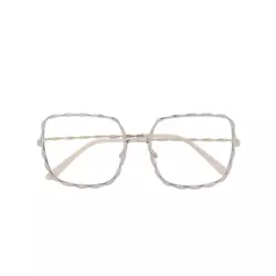 Elie Saab - oversized square-frame glasses - women - Silver