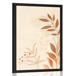 Plakat minimalistični listi Peach Fuzz - 30x45 white