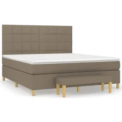 Vidaxl Box spring postelja z vzmetnico taupe 160x200 cm blago