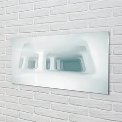 tulup.si Steklena slika Bela 3d podpora 100x50 cm 4 obešalnika