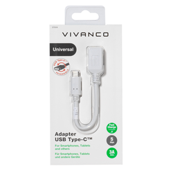 VIVANCO 0,1M USB-C AUF USB-A ADAPTER 37559 0,1M USB-C AUF USB-A ADAPTER USB 3.1, weiß