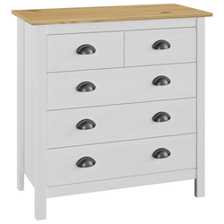 Den Komoda Hill Range bela 79x40x80 cm trdna borovina