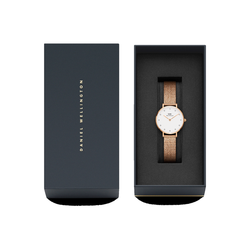 Daniel Wellington Analogni sat Melrose, rozo zlatna / bijela