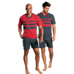 LE JOGGER Kratka pižama, siva, rdeča