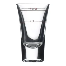 Bormioli Rocco kozarec za žgane pijače Dublino 6 cl rdeča merilna oznaka 2+4 cl (6 kos)