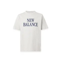 new balance Majica temno modra/pegasto siva