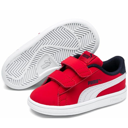 Puma dječje tenisice Smash v2 Buck V PS High Risk Red-White-Peacoat, crvene, 33