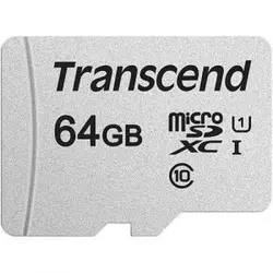 Transcend microSDHC Card 64GB, Memory Card (Class 10 UHS-I U1) TS64GUSD300S