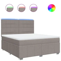 Vidaxl Box spring postelja z vzmetnico taupe 180x200 cm blago