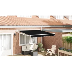 Skrovita tenda Crna 350 x 250 cm tkanina