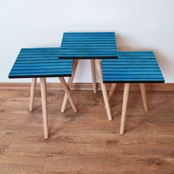 Hanah Home Set klub stočića 3Shp168, 3 komada, Šarena