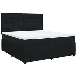 Vidaxl Box spring postelja z vzmetnico črna 180x200 cm žamet