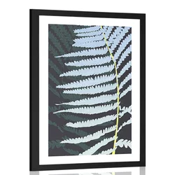 Plakat s paspartujem okrasna praprot - 20x30 white