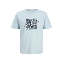 JACK & JONES Majica JJHONOLULU dimno modra/nebeško modra/bela