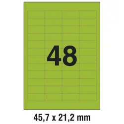 ETIKETE ILK  45,7X21,2MM PK20L ZWECKFORM L6040-20 ZELENE