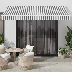 Tenda na uvlačenje antracit-bijela 3,5x2,5 m tkanina i aluminij