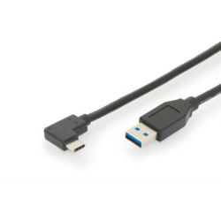 Digitus Digitus USB 3.1 Priključni kabel [1x - 1x ] 1 m Crna dvostruko zaštićen