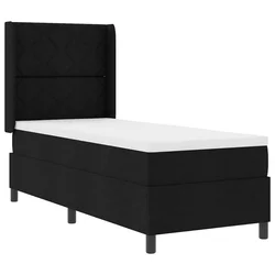 Vidaxl LED Box Spring Postelja z vzglavjem Črna 80 x 200 cm blago