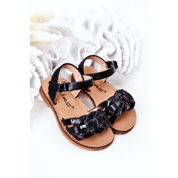 Childrens sandals with snake pattern black baxlee