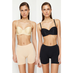 Trendyol Black-Skin 2-Pack Seamless/Seamless Boxer Knitted Panties
