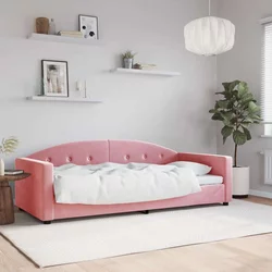 shumee Raztegljiva postelja roza 90x200 cm žamet