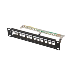 LANBERG PATCH PANEL 12 PORTOV 1U 10 FTP ZA MODULE KEYSTONE ČRNA V2